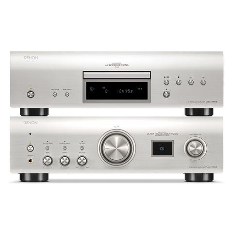 Denon PMA-1700NE 140W Integrated Amp & DCD-1700NE CD/SACD Player (Silver)