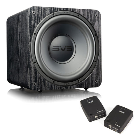 SVS SB-1000 Pro 10 Inch Sealed Subwoofer with SoundPath Wireless Audio Adapter (Black Ash)