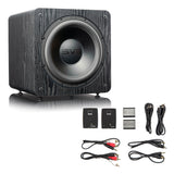 SVS SB-2000 Pro 12 Inch Sealed Subwoofer with DSP Control and SoundPath Wireless Audio Adapter (Black Ash)