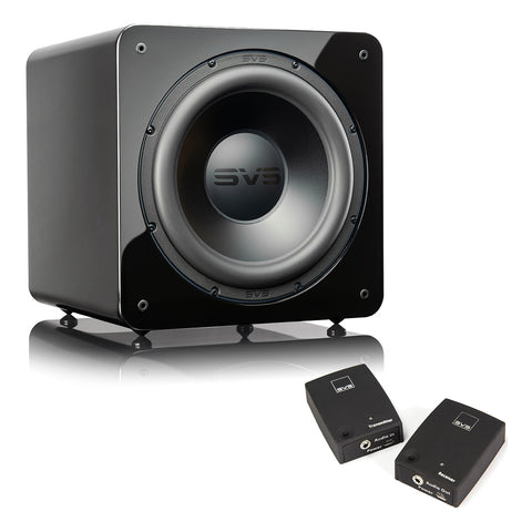 SVS SB-2000 Pro 12 Inch Sealed Subwoofer with DSP Control and SoundPath Wireless Audio Adapter (Piano Gloss Black)