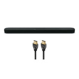 Yamaha SR-B20ABL Sound Bar with Dual Built-In Subwoofers with 8K-10K 48Gbps HDMI Cable - 2.46 ft. (.75m)