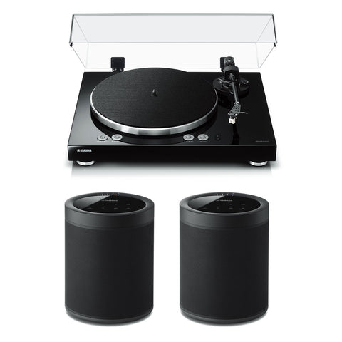 Yamaha MusicCast Vinyl 500 Turntable with MusicCast 20 Wireless Speakers - Pair (Black)