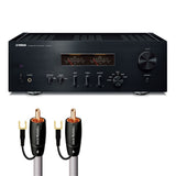 Yamaha A-S1200 Amplifier Bundle with AudioQuest Jack Russell Cable (Black)