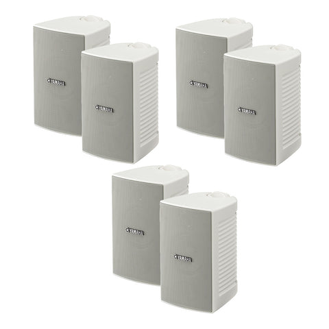 Yamaha NS-AW194 All-Weather Outdoor Speakers Bundle - 6 Pack (White)