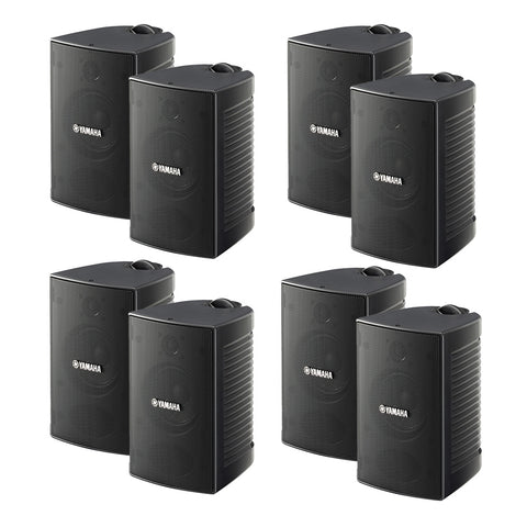 Yamaha NS-AW194 All-Weather Outdoor Speakers Bundle - 8 Pack (Black)