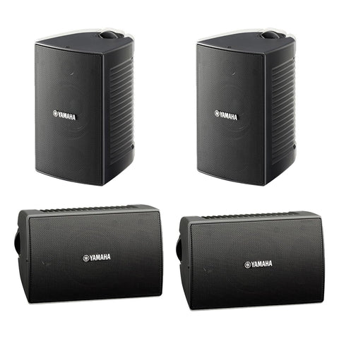 Yamaha NS-AW194 All-Weather Outdoor Speakers Bundle - 4 Pack (Black)