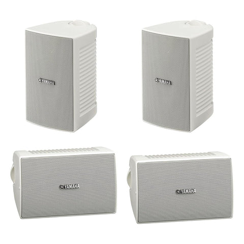 Yamaha NS-AW194 All-Weather Outdoor Speakers Bundle - 4 Pack (White)