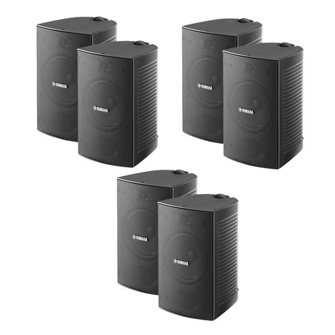 Yamaha NS-AW294 All-Weather Outdoor Speakers Bundle - 6 Pack (Black)