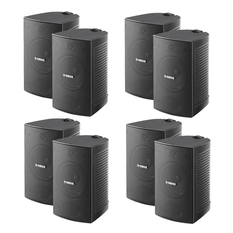 Yamaha NS-AW294 All-Weather Outdoor Speakers Bundle - 8 Pack (Black)