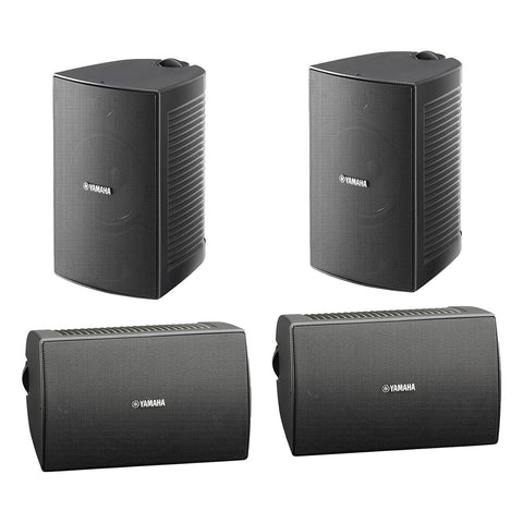 Yamaha NS-AW294 All-Weather Outdoor Speakers Bundle - 4 Pack (Black)