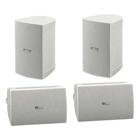 Yamaha NS-AW294 All-Weather Outdoor Speakers Bundle - 4 Pack (White)