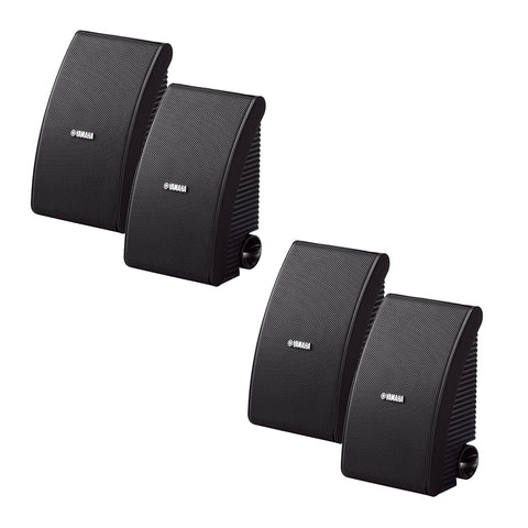 Yamaha NS-AW392 All-Weather Outdoor Speakers Bundle - 4 Pack (Black)