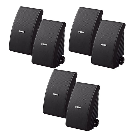 Yamaha NS-AW392 All-Weather Outdoor Speakers Bundle - 6 Pack (Black)