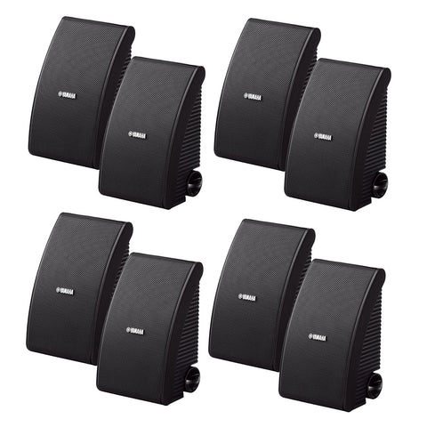 Yamaha NS-AW392 All-Weather Outdoor Speakers Bundle - 8 Pack (Black)