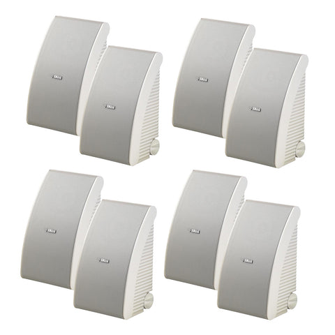 Yamaha NS-AW392 All-Weather Outdoor Speakers Bundle - 8 Pack (White)