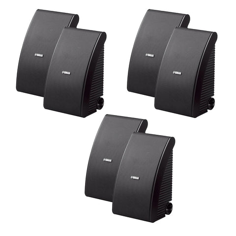 Yamaha NS-AW592 All-Weather Outdoor Speakers Bundle - 6 Pack (Black)