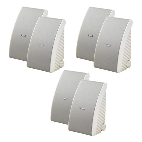 Yamaha NS-AW592 All-Weather Outdoor Speakers Bundle - 6 Pack (White)