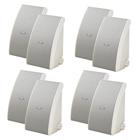 Yamaha NS-AW592 All-Weather Outdoor Speakers Bundle - 8 Pack (White)