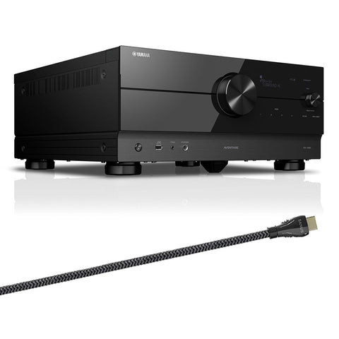 Yamaha RX-A8A AVENTAGE 11.2 Channel AV Receiver with Sanus Ultra High Speed 8K 6.56 ft. HDMI 2.1 Cable