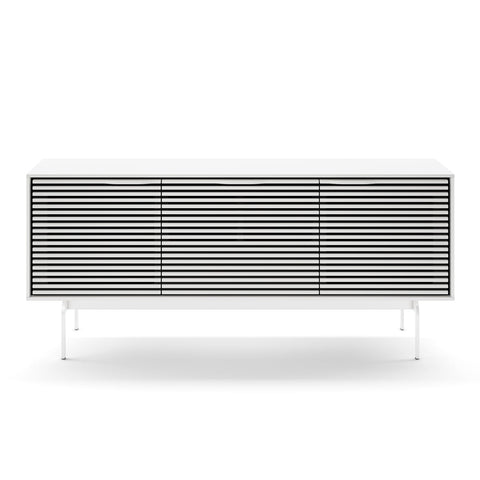 BDI Align 7477 3-door Cabinet with Console Base (Satin White)
