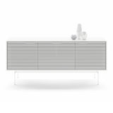 BDI Align 7477 3-door Cabinet with Console Base (Satin White)