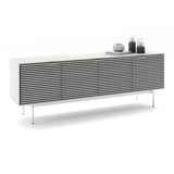 BDI Align 7479 4-Door Cabinet with Console Base (Satin White)
