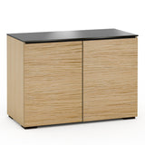 Salamander Designs Chameleon Collection Denver 323 Twin AV Cabinet (Deep Textured Natural Oak with Black Glass Top)