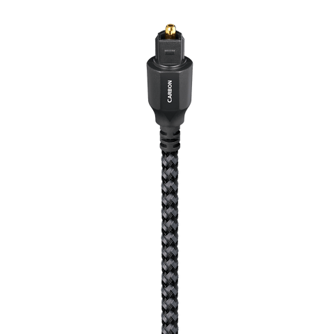 AudioQuest Carbon Optical Toslink Fiber-Optic Cable + Mini-Adaptor (1x Male Toslink > 1x Male Toslink, Single)