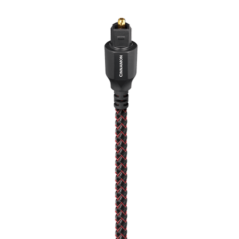 AudioQuest Cinnamon Optical Toslink Fiber-Optic Cable + Mini-Adaptor (1x Male Toslink > 1x Male Toslink, Single)