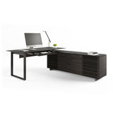 BDI Corridor 6531 Modern Shaped L-Shaped Executive Desk (Charcoal Stained Ash)