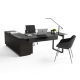 BDI Corridor 6531 Modern Shaped L-Shaped Executive Desk (Charcoal Stained Ash)
