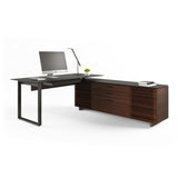BDI Corridor 6531 Modern Shaped L-Shaped Executive Desk (Walnut)