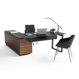 BDI Corridor 6531 Modern Shaped L-Shaped Executive Desk (Natural Walnut)