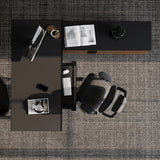 BDI Corridor 6531 Modern Shaped L-Shaped Executive Desk (Walnut)