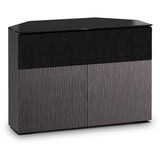 Salamander Designs Chameleon Collection Seattle 329 Twin Speaker Integrated Corner Cabinet (Gray Oak with Black Glass)