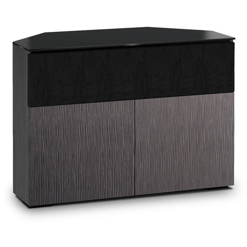 Salamander Designs Chameleon Collection Seattle 329 Twin Speaker Integrated Corner Cabinet (Gray Oak with Black Glass)