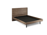 BDI Cross-LINQ 9127 Modern Queen Bed With Charging Stations (Natural Walnut)