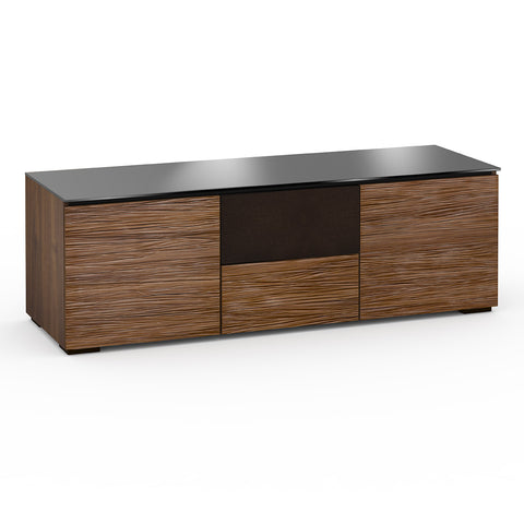 Salamander Designs Chameleon Collection Denver 236 Triple Speaker Integrated Cabinet (Deep Textured Medium Walnut with Black Glass Top)
