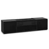 Salamander Designs Chameleon Credenza Chicago UST Media Cabinet - Grass Texture, Black Oak Doors, Black Oak Sides, Black Solid Surface Top