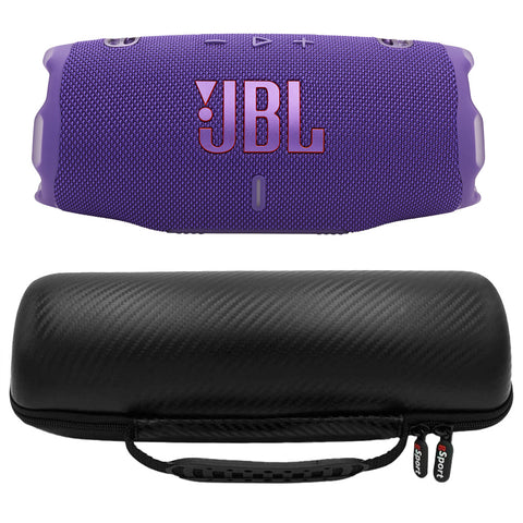 JBL CHARGE 6 Waterproof Portable Speaker Bundle with gSport Carbon Fiber Case (Purple)