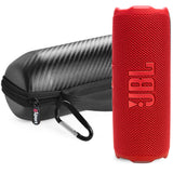 JBL FLIP 7 Waterproof Portable Speaker Bundle with gSport Carbon Fiber Case (Red)