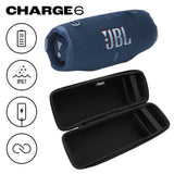 JBL CHARGE 6 Waterproof Portable Speaker Bundle with gSport Carbon Fiber Case (Blue)
