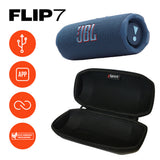 JBL FLIP 7 Waterproof Portable Speaker Bundle with gSport Carbon Fiber Case (Blue)