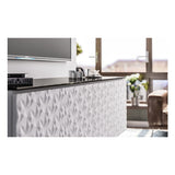 Salamander Designs Chameleon Collection Milan 247 Quad AV Cabinet (Geometric White with Black Glass Top)