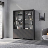 BDI Linea 580022 2 Shelf System 64" Wide (Charcoal Stained Ash)