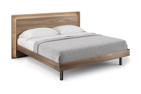 BDI Up-LINQ 9117 Modern Queen Bed With Charging Stations (Natural Walnut)