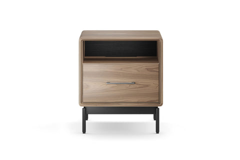 BDI LINQ 9181 22 Inch Modern Nightstand With Charging Station (Natural Walnut)