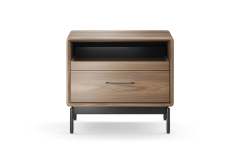 BDI LINQ 9182 28 Inch Modern Nightstand With Charging Station (Natural Walnut)