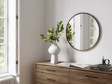 BDI LINQ 9190 Round Wall Mirror (Natural Wood)