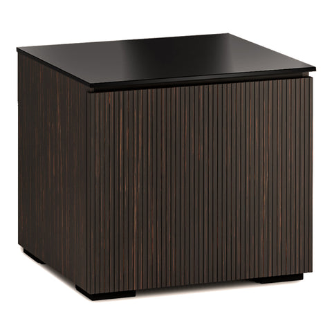 Salamander Designs Chameleon Collection Manhattan 217 Single AV Cabinet (Maro Ebony Doors and Black Glass Top)